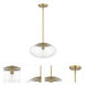 Gaze 1 Light 14 inch Satin Brass Pendant Ceiling Light in Clear Glass, Oval