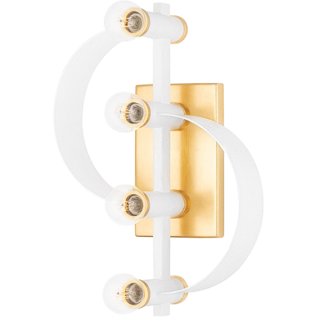 Maddie 4 Light 10 inch Gold Leaf/White Wall Sconce Wall Light