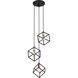 Vertical 3 Light 18 inch Matte Black and Brushed Nickel Chandelier Ceiling Light