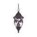 Capri 3 Light 9 inch Black Coral Exterior Hanging Lantern