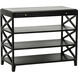 Sutton 36 X 30 inch Hand Rubbed Black Side Table, Criss-Cross