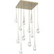 Hailstone LED 32.5 inch Gilded Brass with Chalk Multi-Pendant Ceiling Light