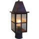 Hartford 1 Light 16.5 inch Rustic Brown Post Mount in Frosted