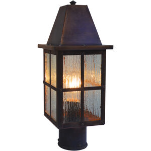 Hartford 1 Light 16.5 inch Rustic Brown Post Mount in Frosted