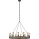 Sean Lavin Avenir 12 Light 36 inch Weathered Oak Wood / Antique Forged Iron Chandelier Ceiling Light