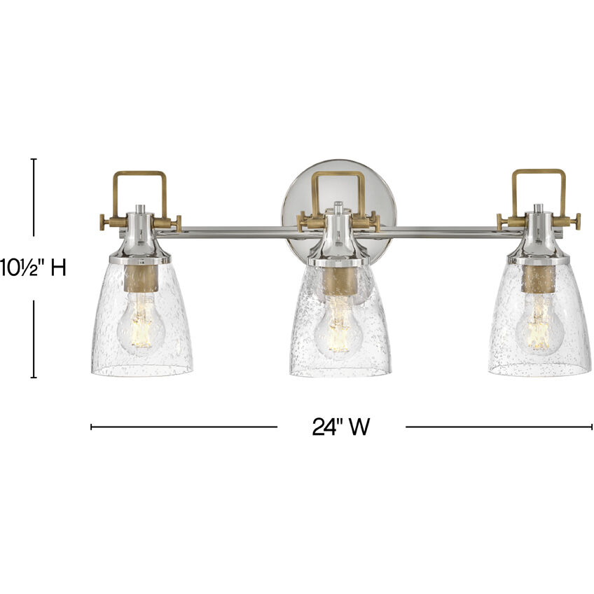 Easton 3 Light 24 inch Polished Nickel Bath Light Wall Light