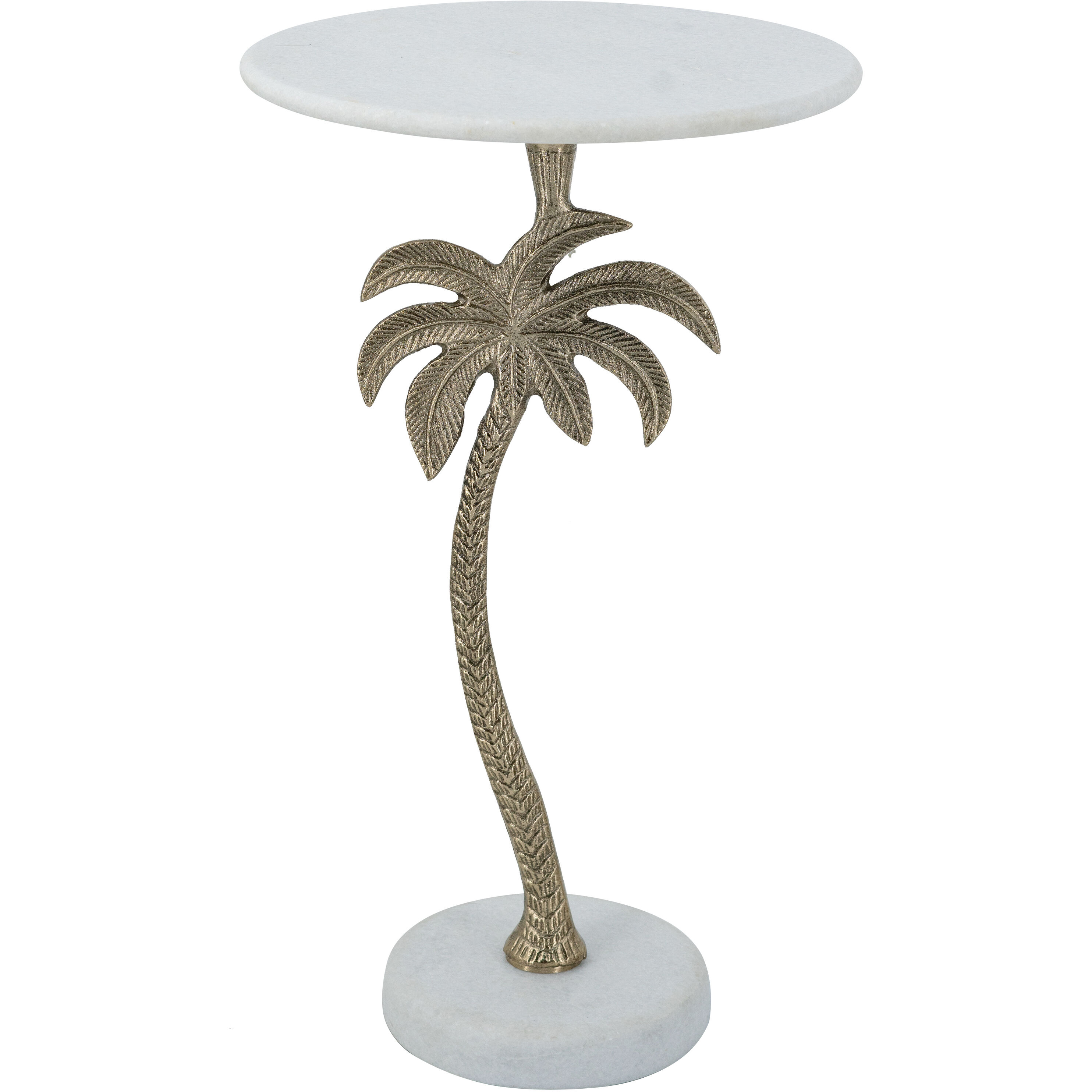 Anita 24 X 14 inch Gold and White Side Table