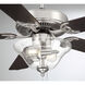 Traditional 52 inch Brushed Nickel with Chestnut and Grey Weathered Oak Blades Ceiling Fan