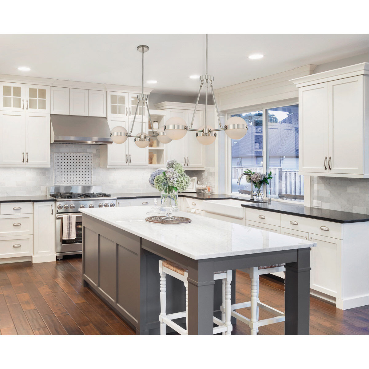 Tacoma LED 26 inch Polished Nickel Chandelier Ceiling Light