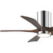 Atlas Irene-5HLK 42 inch Polished Chrome with Walnut Tone Blades Ceiling Mount Paddle Fan, Flush Mounted