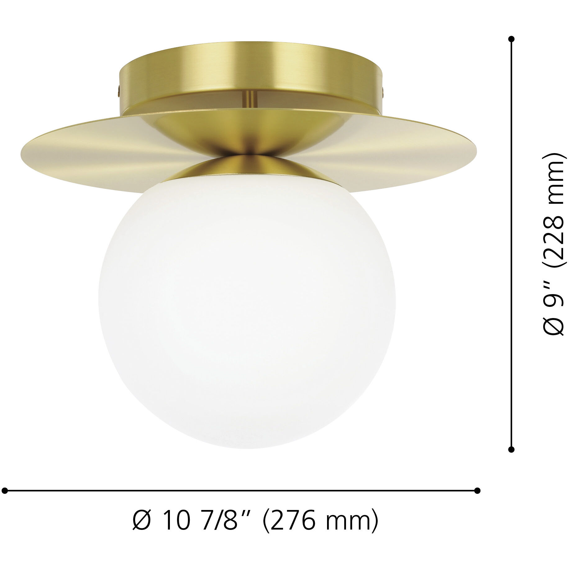 Arenales 1 Light 11 inch Brushed Brass Flush Mount Ceiling Light