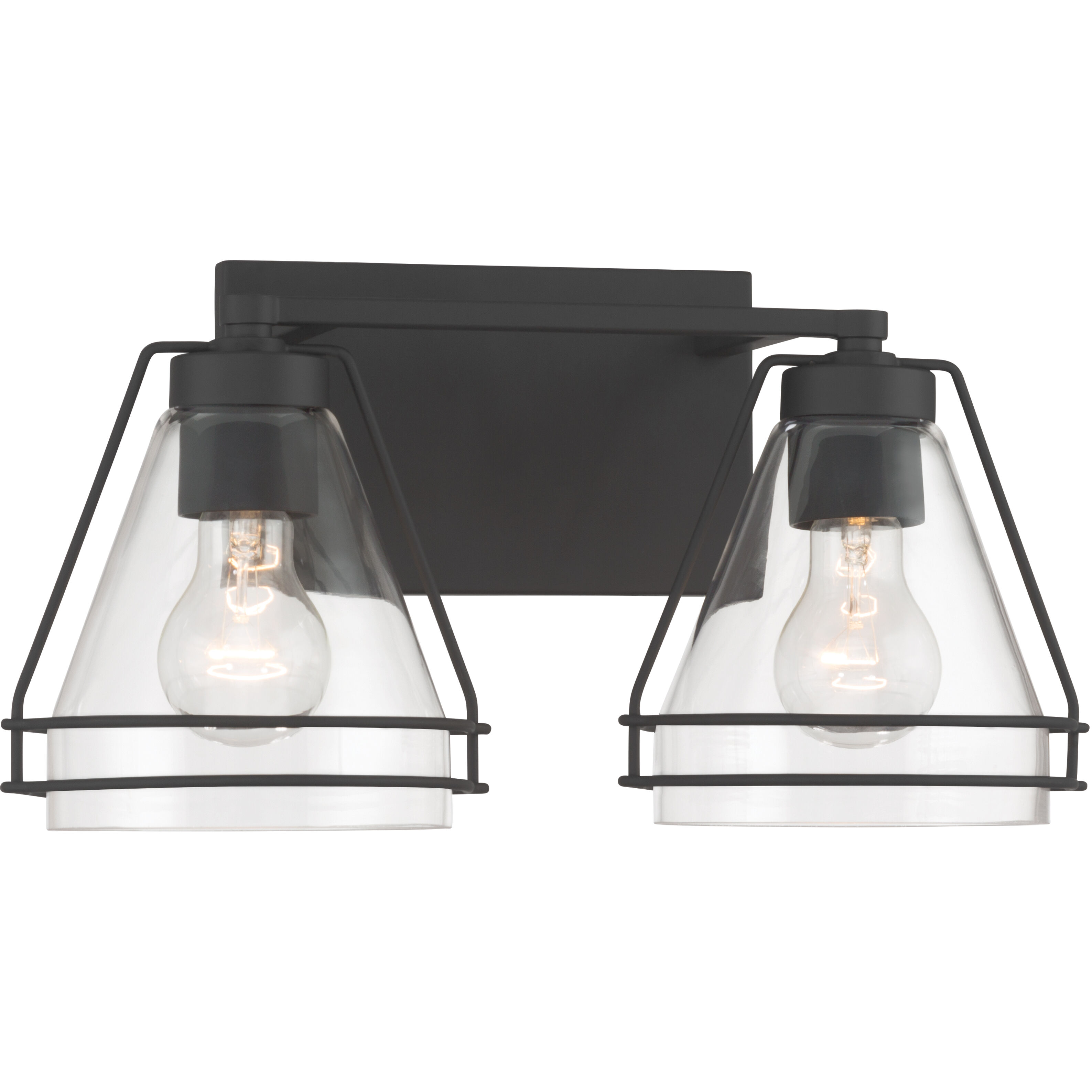 Lorenth 2 Light 15.5 inch Dark Matte Black Vanity Wall Light