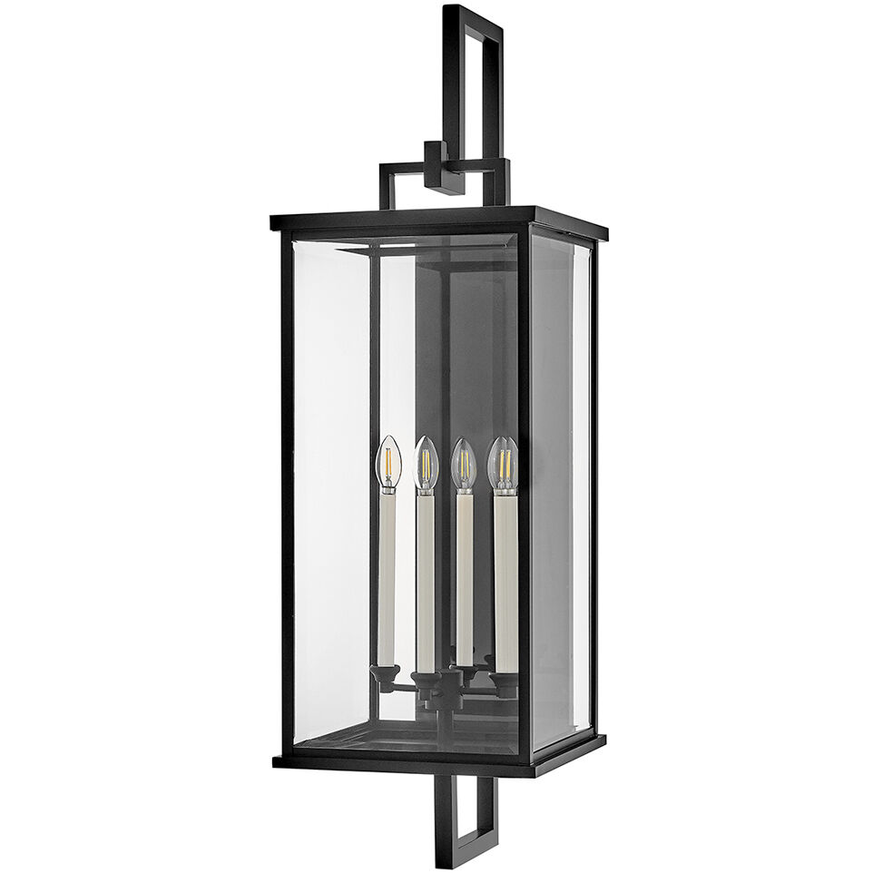 Estate Series Weymouth 4 Light 45.5 inch Black Outdoor Wall Mount