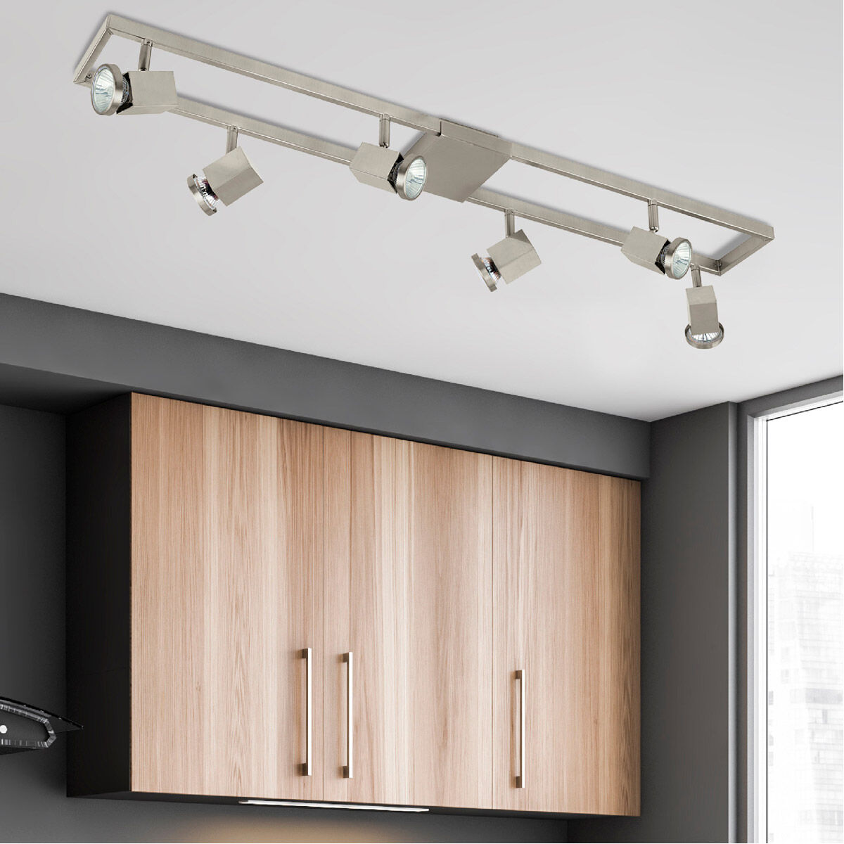 Zeraco 6 Light 120 Matte Nickel Track Light Ceiling Light
