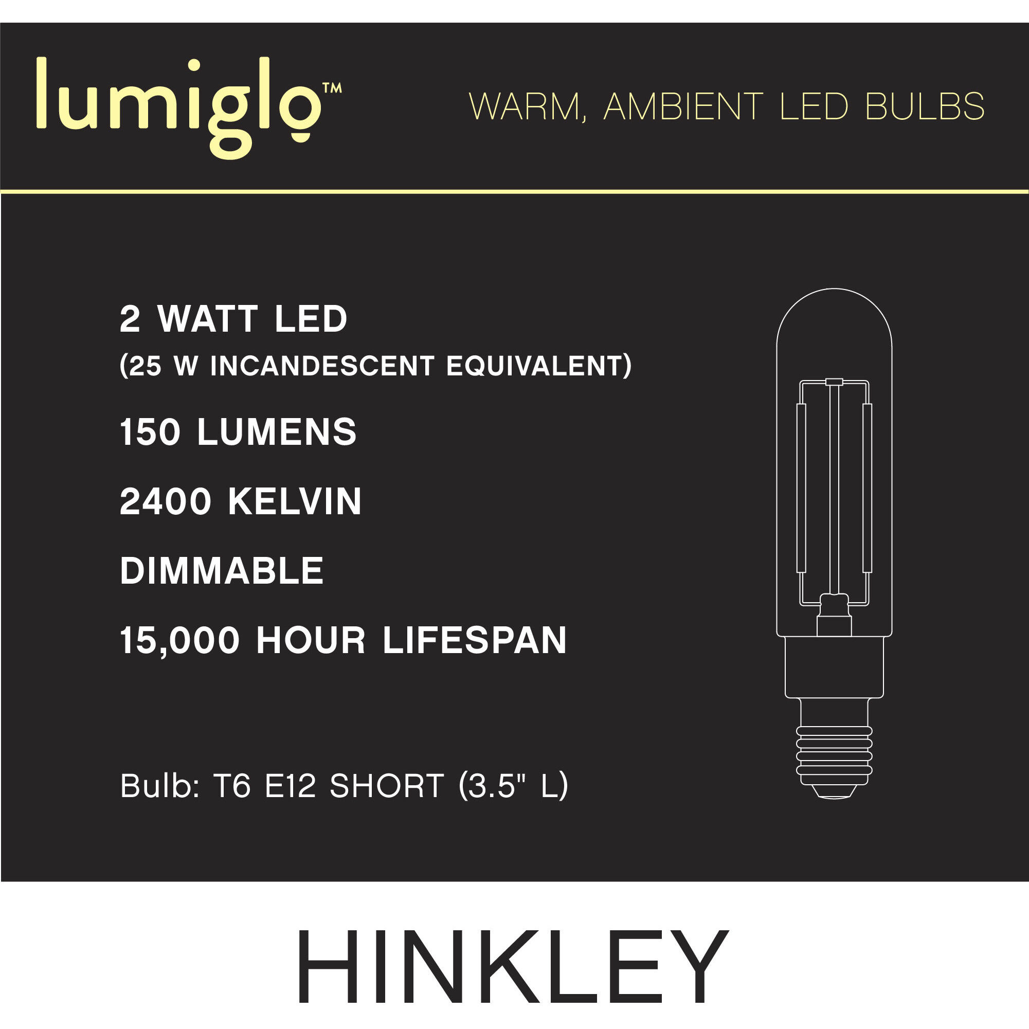 LumiGlo Cand. 2.00 watt 120v 2400 LED Bulb