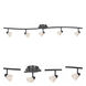 Serpentine 5 Light 120V Brushed Steel Rail Fixture Ceiling Light