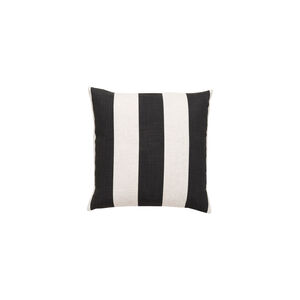 Simple Stripe 22 X 22 inch Black and Khaki Throw Pillow