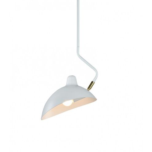 Droid 1 Light 10 inch White with Brushed Gold Pendant Ceiling Light