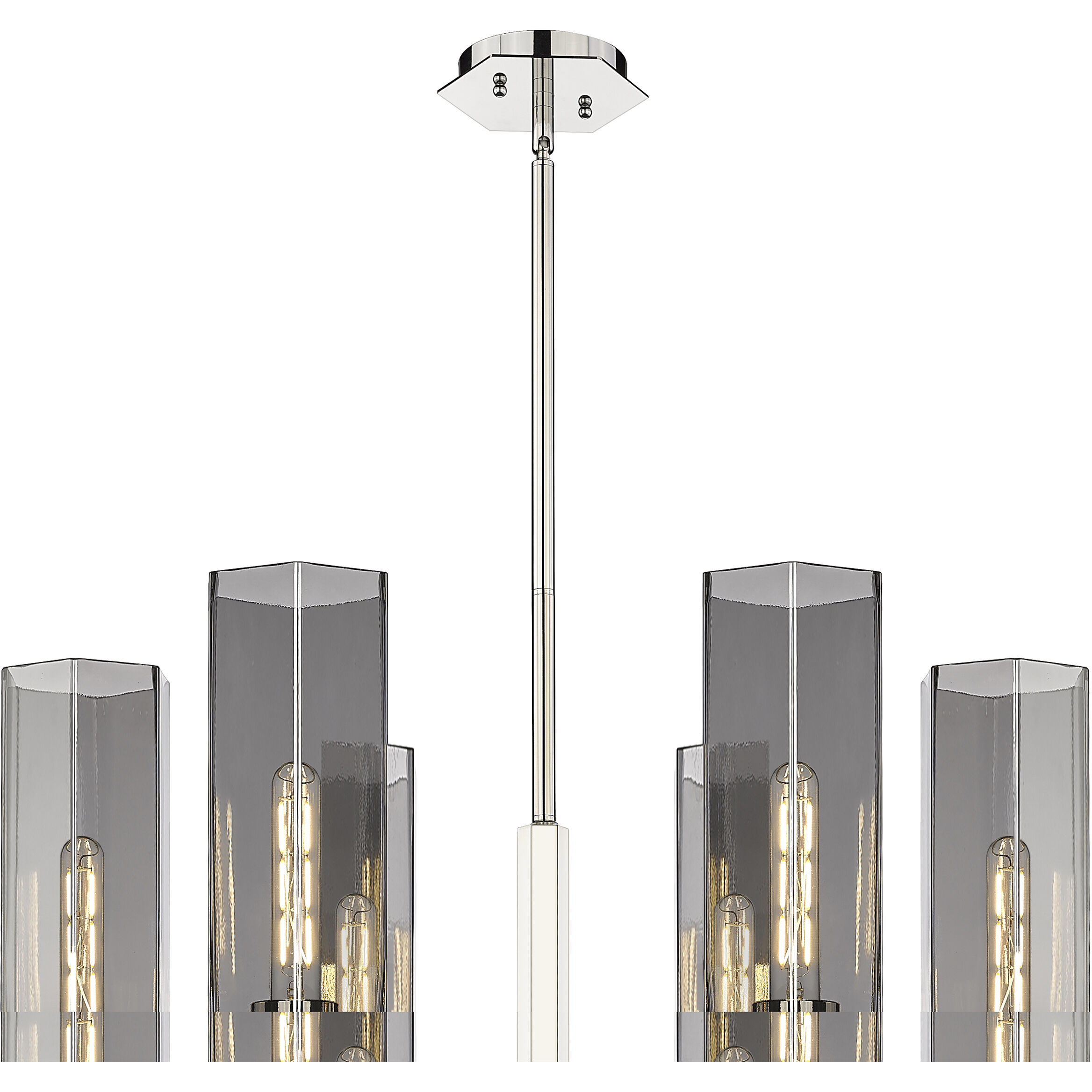 Claverack 6 Light 28.38 inch Polished Nickel Chandelier Ceiling Light in Plated Smoke Glass