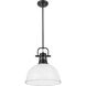 Yep Duncan 1 Light 14 inch Matte Black Pendant Ceiling Light in Matte White
