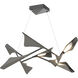 Plume LED 37.6 inch Black and Natural Iron Pendant Ceiling Light in Black/Natural Iron