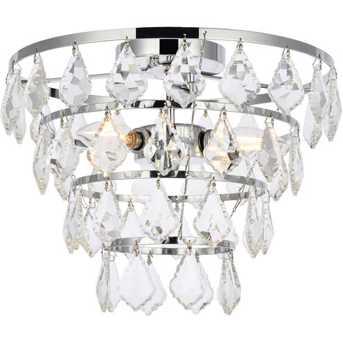 Ella 3 Light 16 inch Chrome Flush Mount Ceiling Light