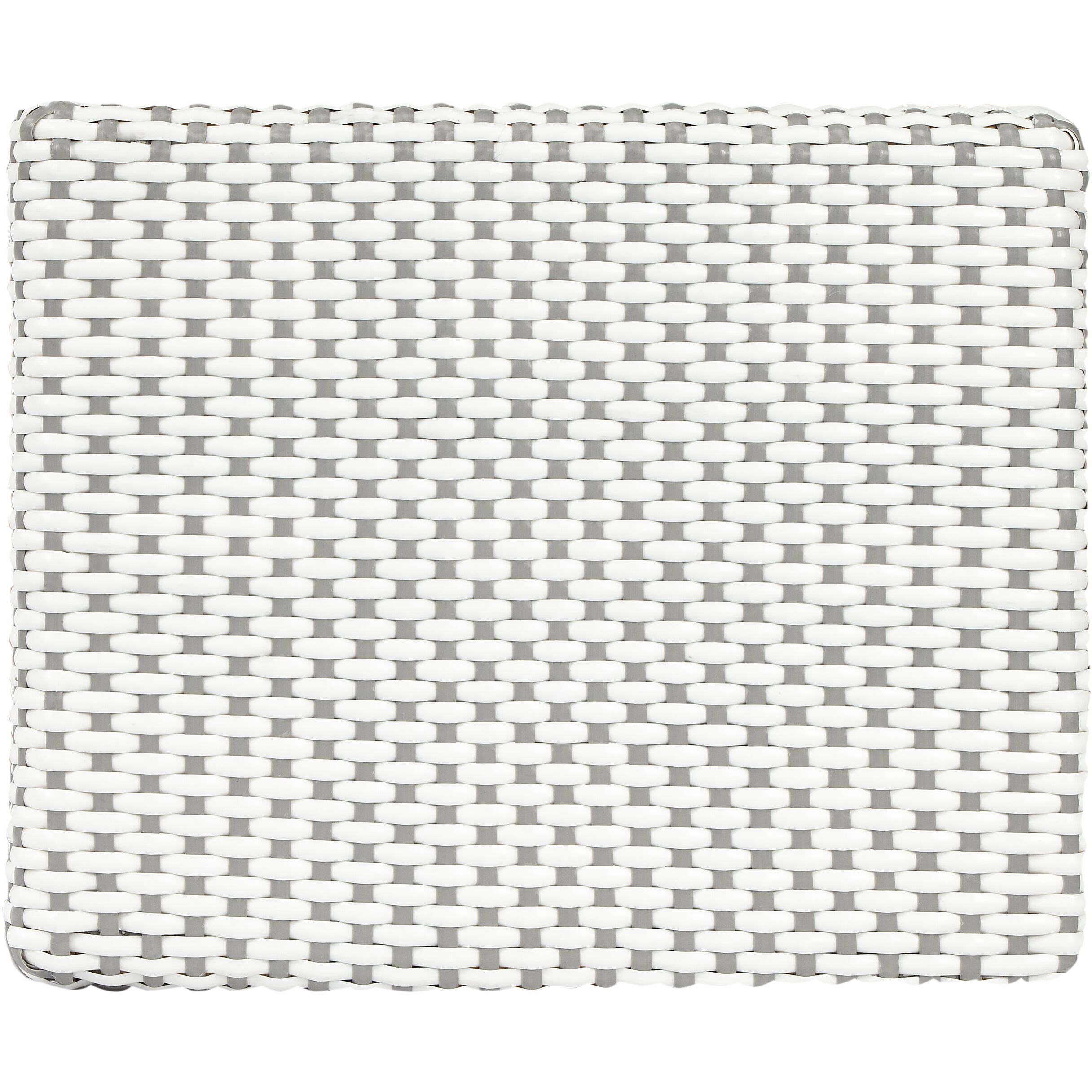 Robias Rectangular Rattan 24.5" Counter Stool in Gray and White Dot