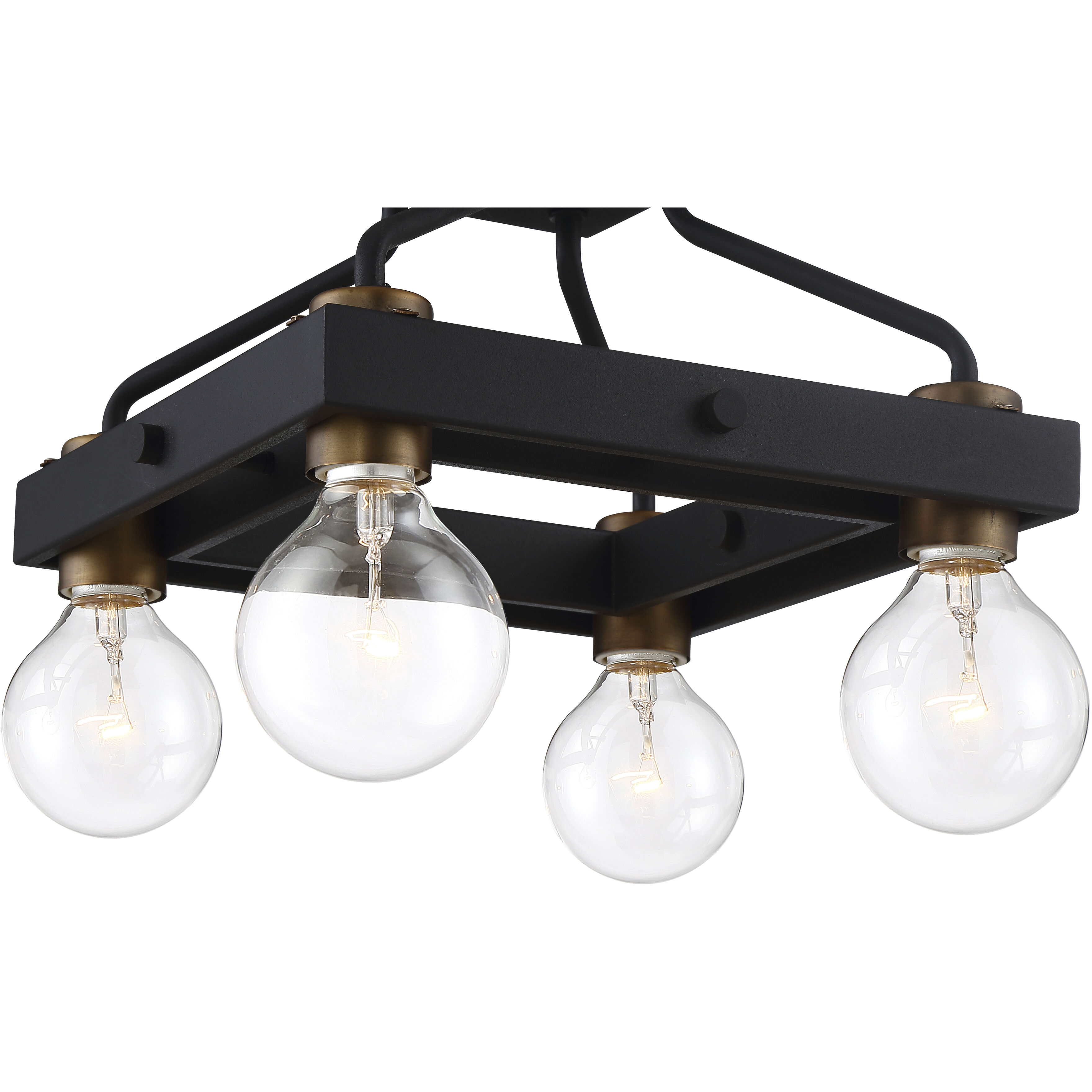 Ravella 4 Light 12 inch Black Semi-Flush Ceiling Light