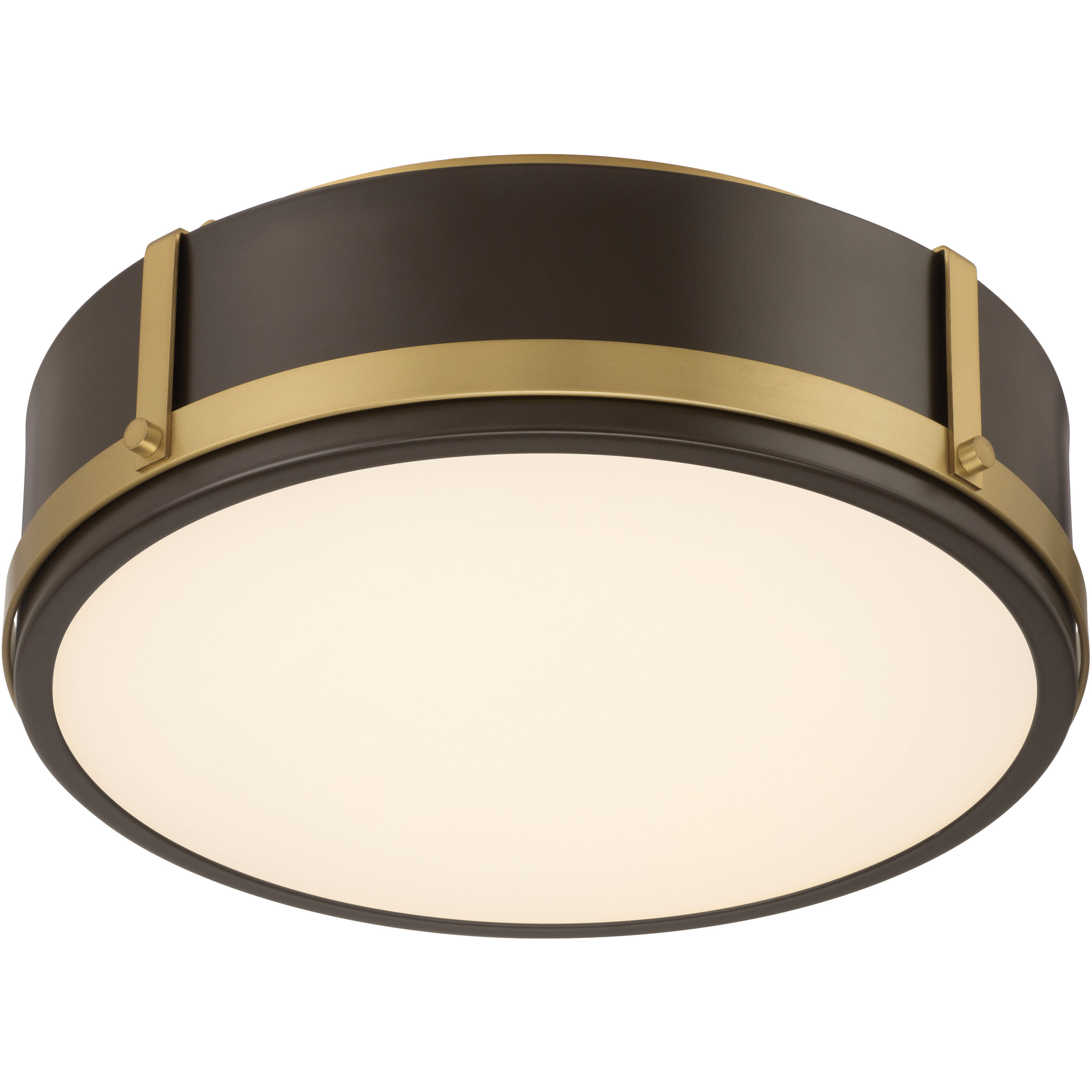 Lynca LED 13.75 inch Legacy Brass and Dark Bronze Flush Mount Ceiling Light
