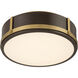 Lynca LED 13.75 inch Legacy Brass and Dark Bronze Flush Mount Ceiling Light