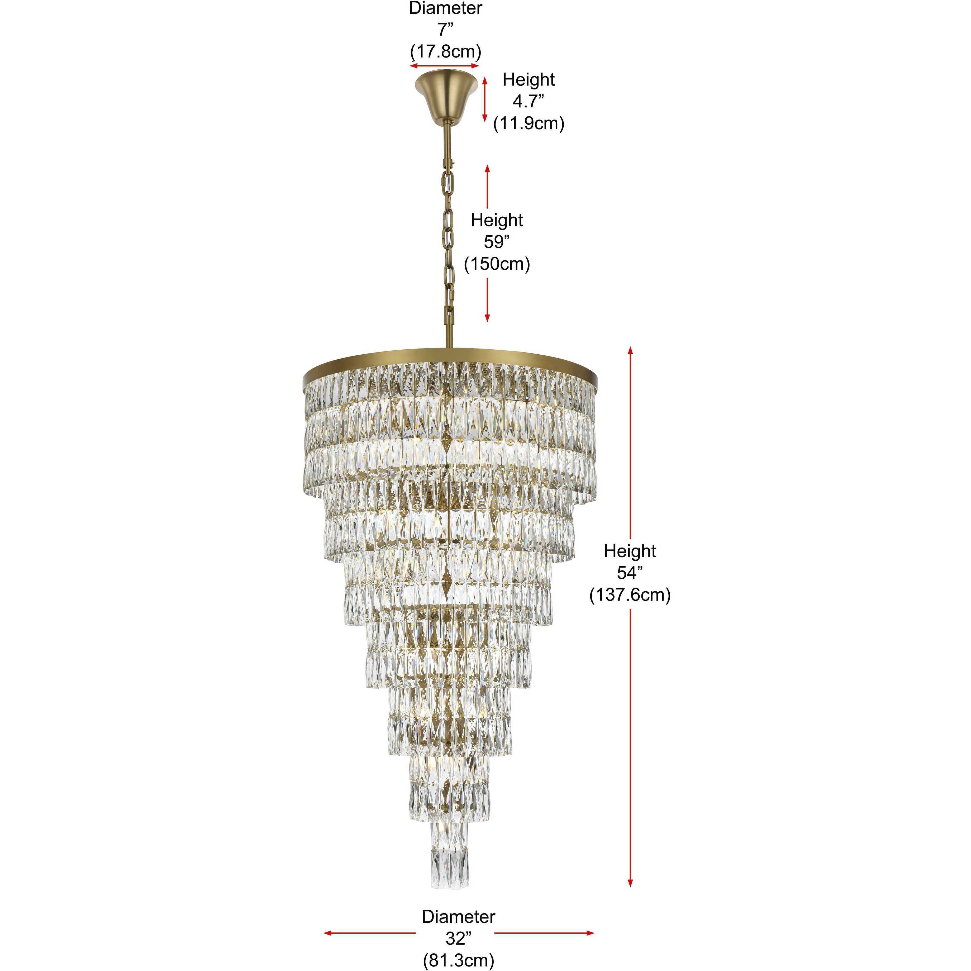 Josephine 41 Light 32 inch Satin Gold Chandelier Ceiling Light