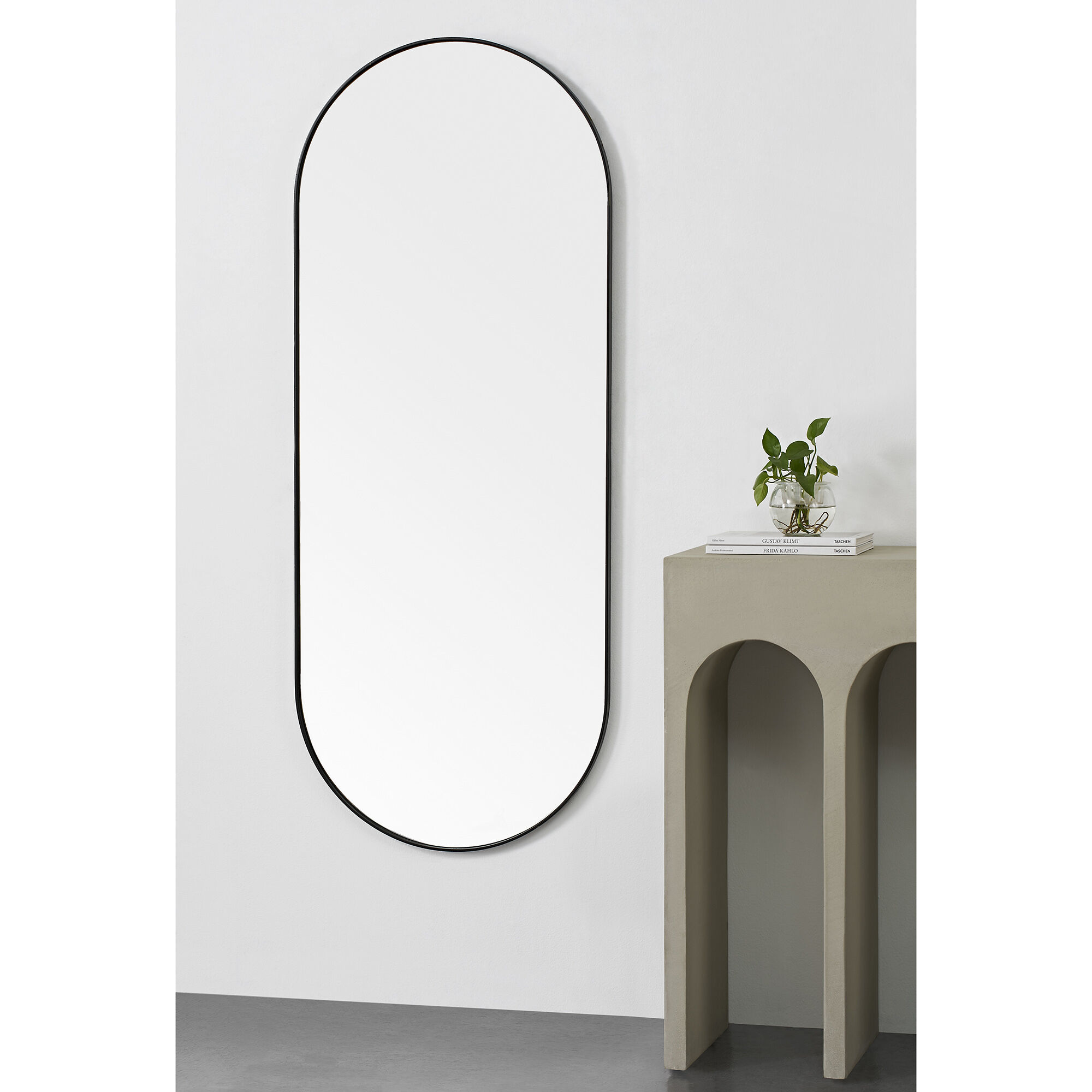 Ammar 60 X 24 inch Matte Black and Clear Mirror
