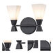 Bowtie 2 Light 13.25 inch Matte Black Bath Bar Wall Light
