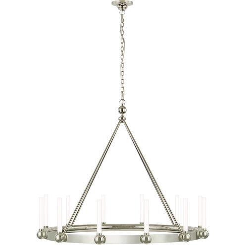 Thomas O'Brien Jeffery LED 40 inch Polished Nickel Ring Chandelier Ceiling Light, XL