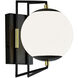 Cosmos LED 12.38 inch Matte Black with Satin Brass and Matte White Outdoor Wall Sconce