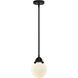 Nouveau 2 Beacon 1 Light 6 inch Matte Black Mini Pendant Ceiling Light in Incandescent, Matte White