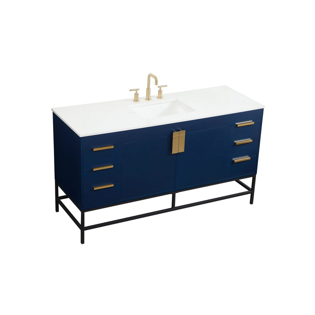 Eugene 60 X 22 X 34 inch Blue Vanity Sink Set