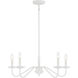 Modern 5 Light 28 inch Bisque White Chandelier Ceiling Light