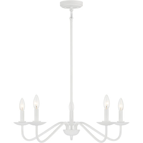 Modern 5 Light 28 inch Bisque White Chandelier Ceiling Light
