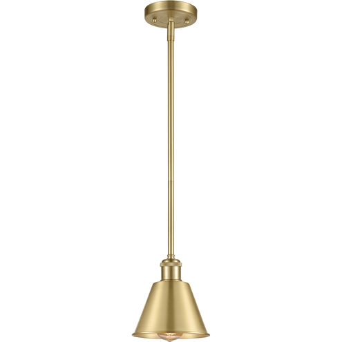 Ballston Smithfield 1 Light 7 inch Satin Gold Pendant Ceiling Light, Ballston