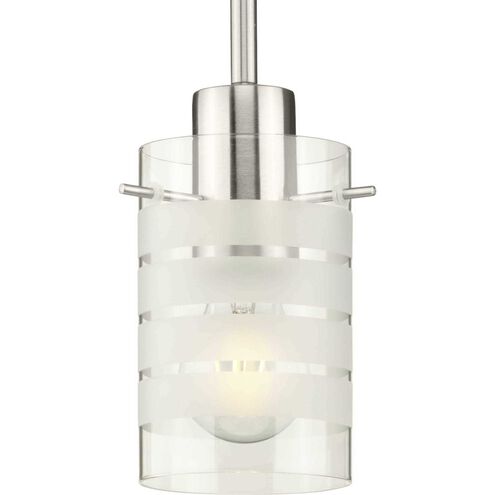 Glass Pendants 1 Light 5 inch Brushed Nickel Mini-Pendant Ceiling Light