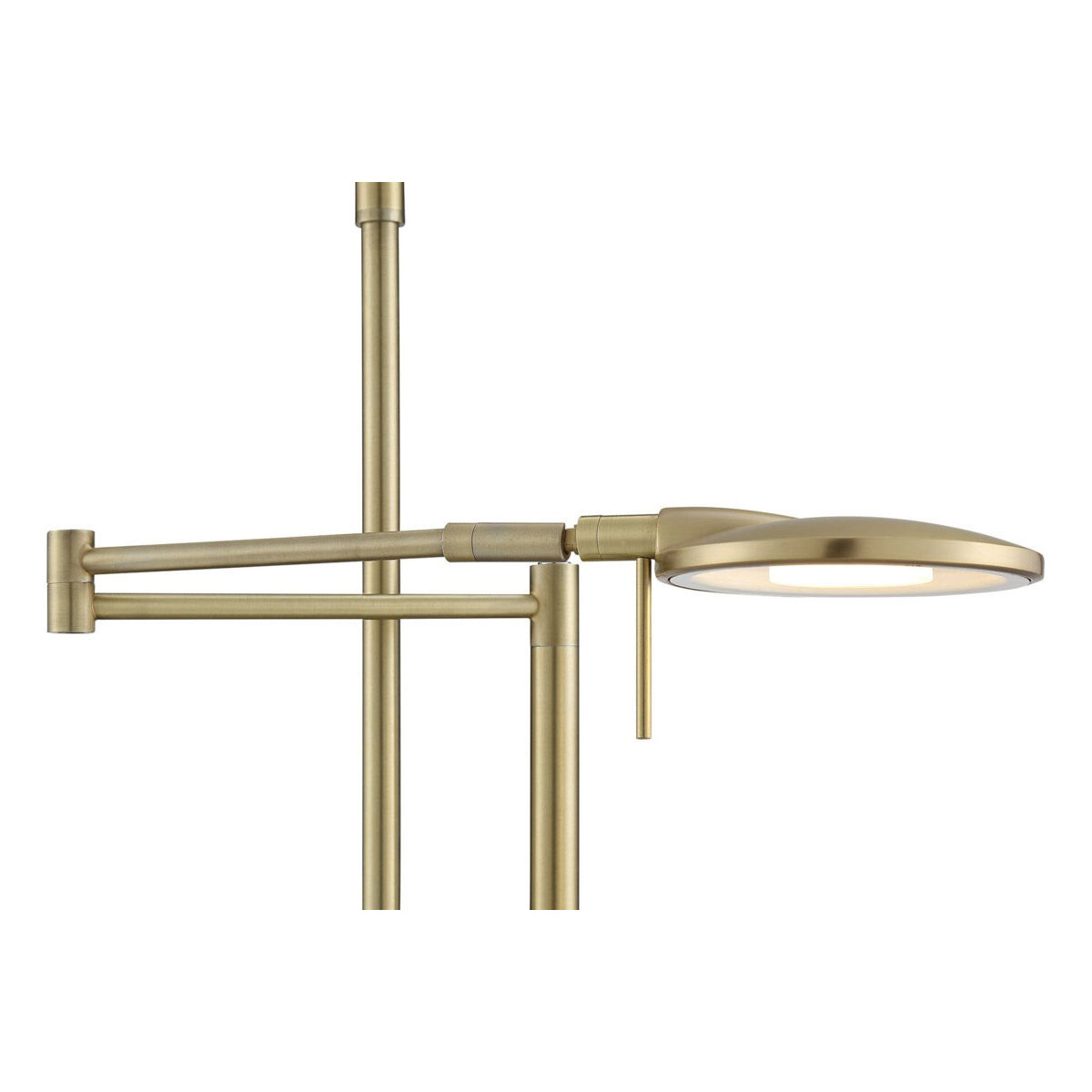 Dessau Turbo 40 inch 10 watt Satin Brass Floor Lamp Portable Light