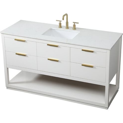 Larkin 60 X 22 X 34 inch White Vanity Sink Set