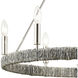 Abaca 6 Light 27 inch Polished Nickel with Gray Abaca Chandelier Ceiling Light
