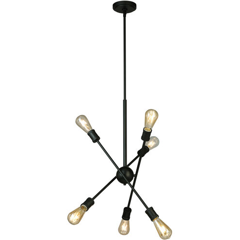 Etris Row 6 Light 23 inch Black Pendant Ceiling Light