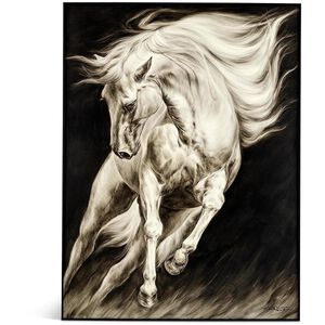 LM Zhou's Surging Equine 63.5 X 47.5 inch Oils and Original Art