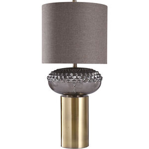 Tiffin 36 inch 150.00 watt Antique Brass/Smoke/Brown Table Lamp Portable Light 