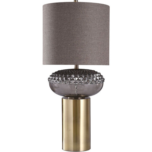 Tiffin 36 inch 150.00 watt Antique Brass/Smoke/Brown Table Lamp Portable Light