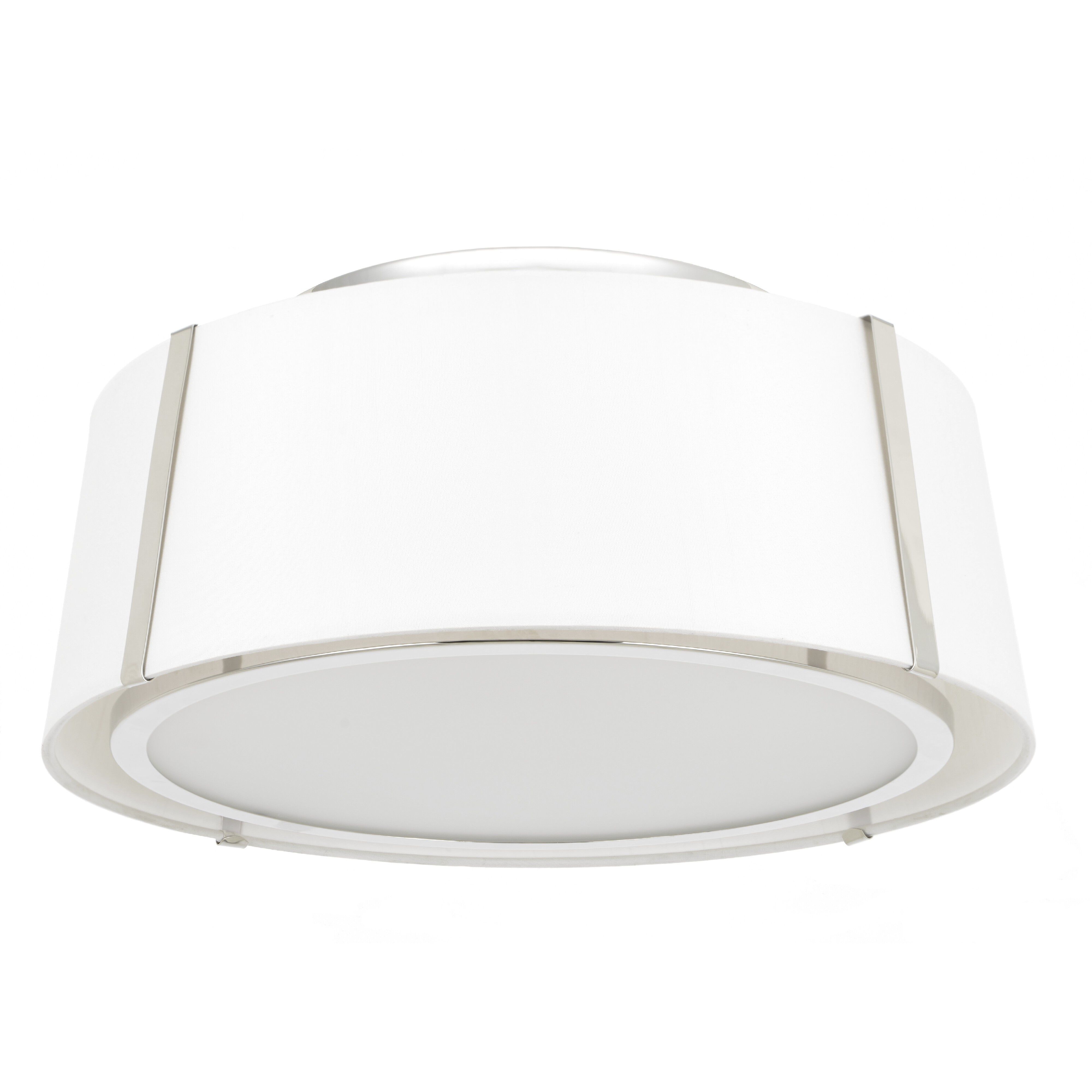 Fulton 3 Light 18 inch Polished Nickel Semi Flush Ceiling Light