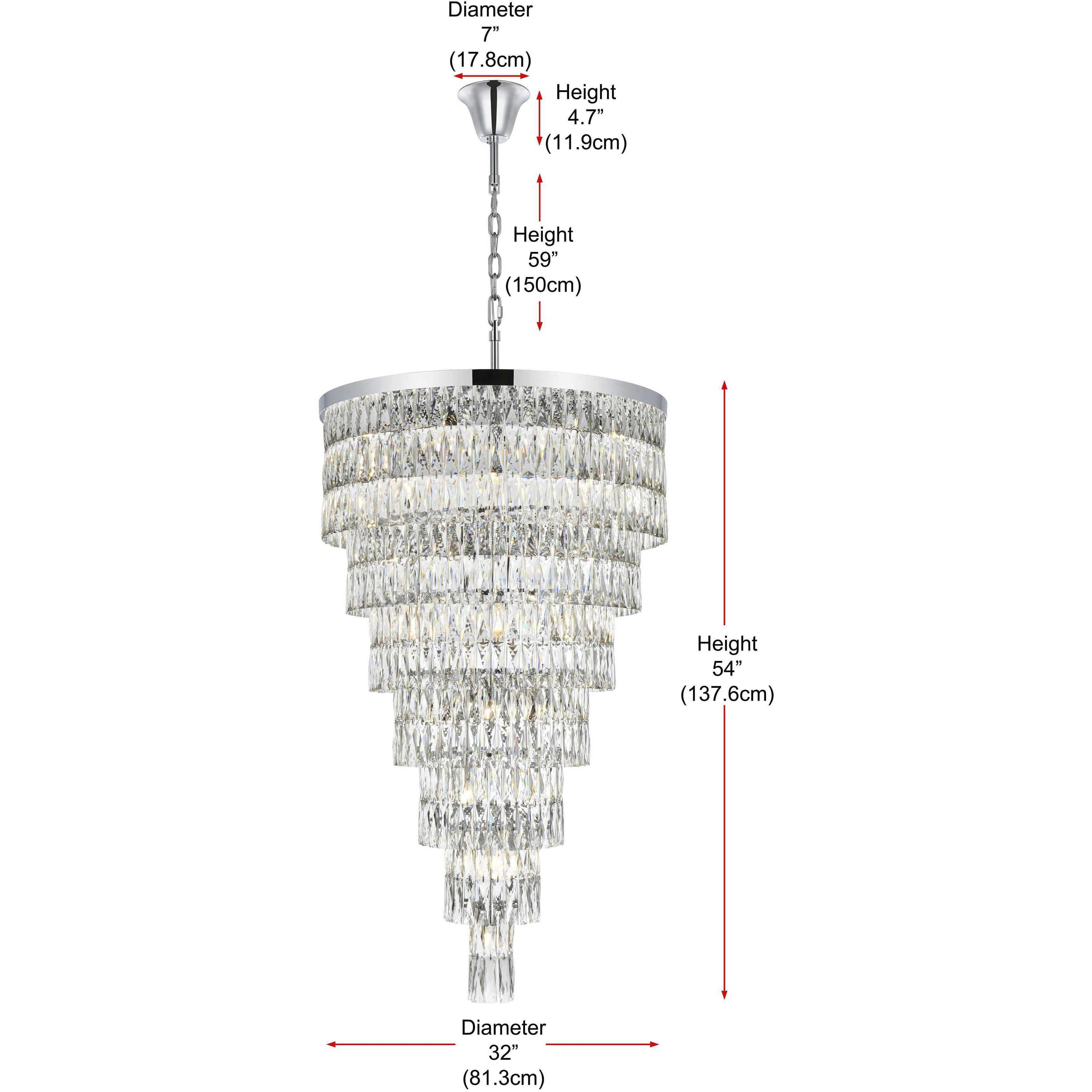 Josephine 41 Light 32 inch Chrome Chandelier Ceiling Light